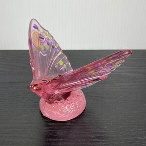 Fenton Rose and Violet Glass Butterfly